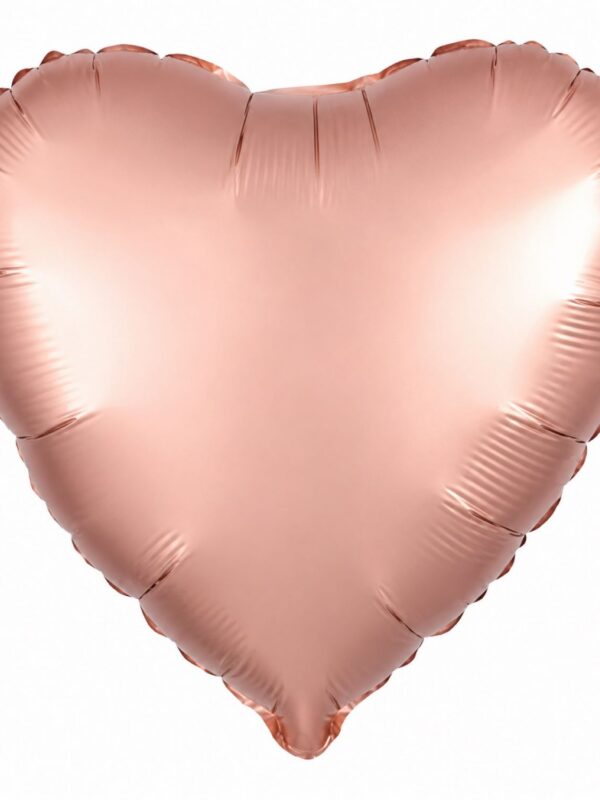 LoonBalloon Standard Rose Copper Satin Finish Heart Balloon with 8 latex