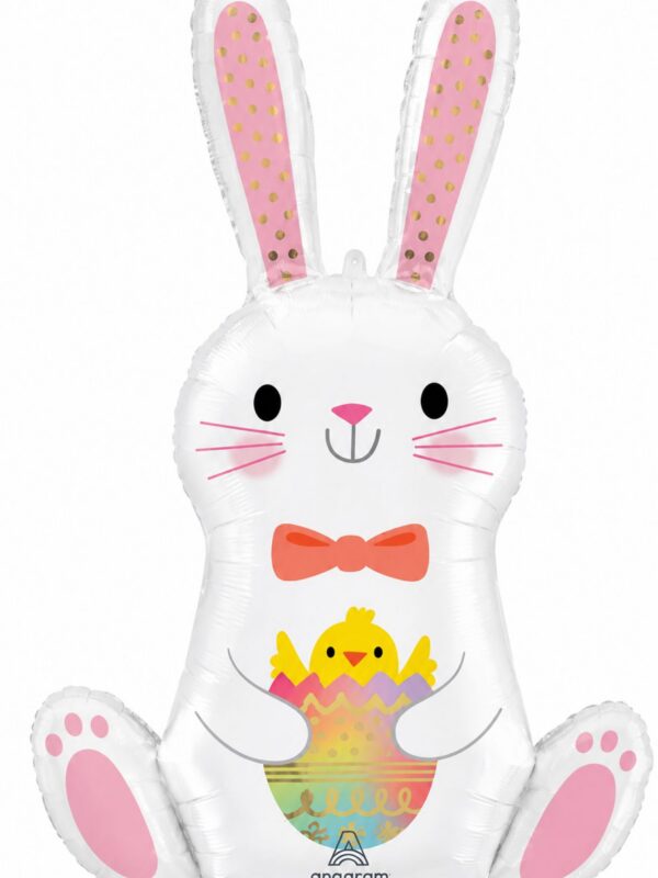 LoonBalloon 33 Inch Easter Bunny Love Balloon - Easter Foil Balloon Party Decor