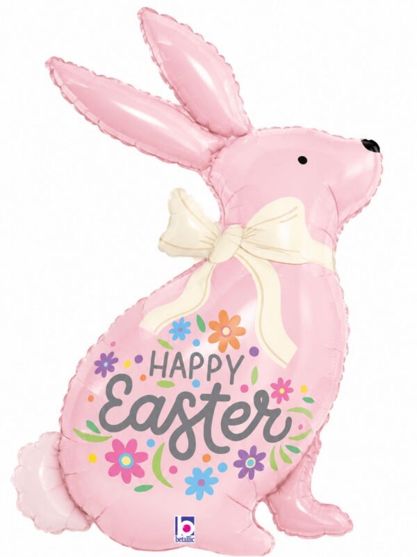 LoonBalloon 32 Inch Easter Pastel Pink Bunny Balloon - Easter Foil Balloon Party Decor
