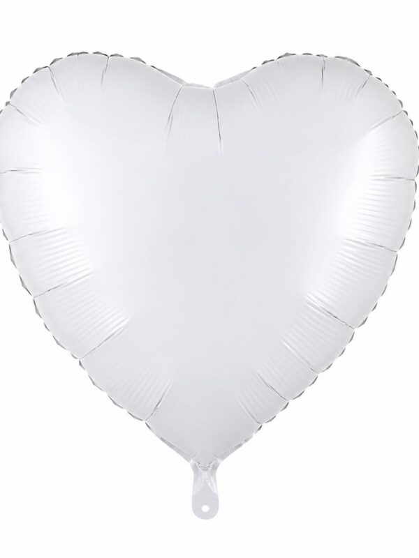 LoonBalloon Standard White Heart Solid Color Foil Balloon with 8 latex