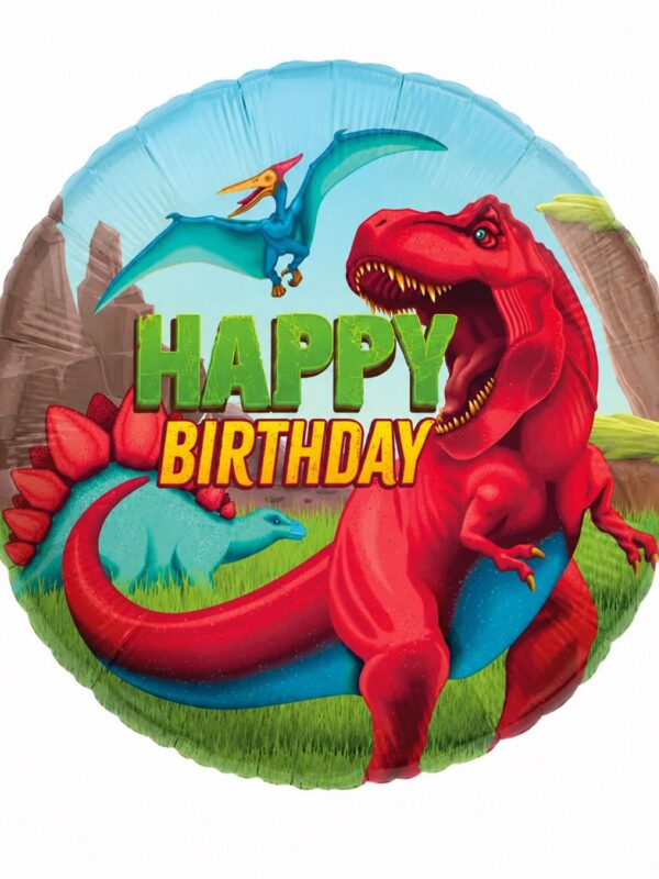 LoonBalloon Standard Birthday Dinosaurs Foil Balloon