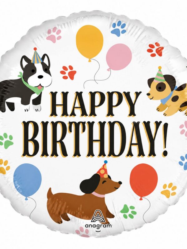 LoonBalloon Birthday Pawsome Party Foil Balloon Standard Size 5 Count