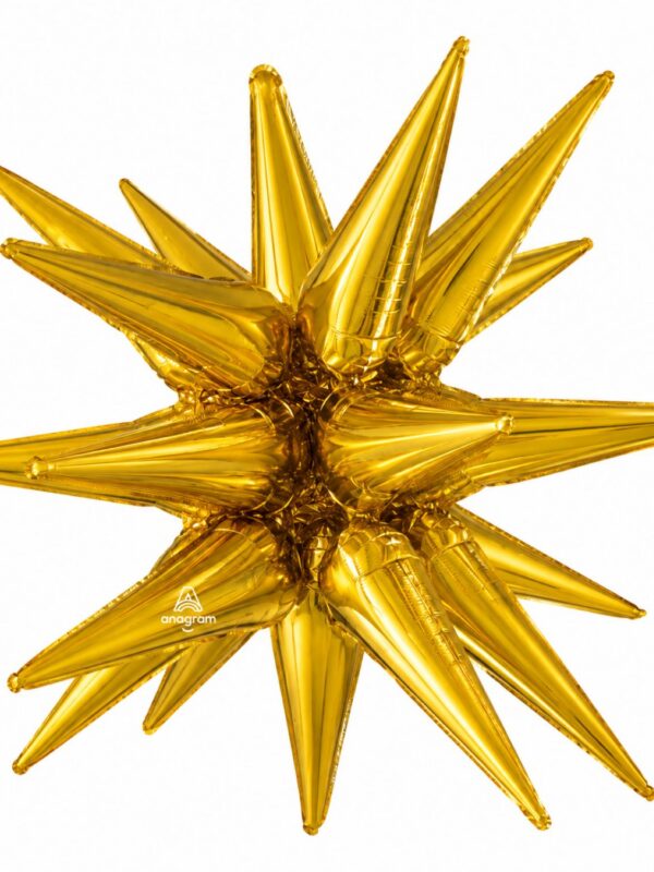 LoonBalloon Party Air Fill Gold Magic Star Foil Balloon 35 Inch 5 Count