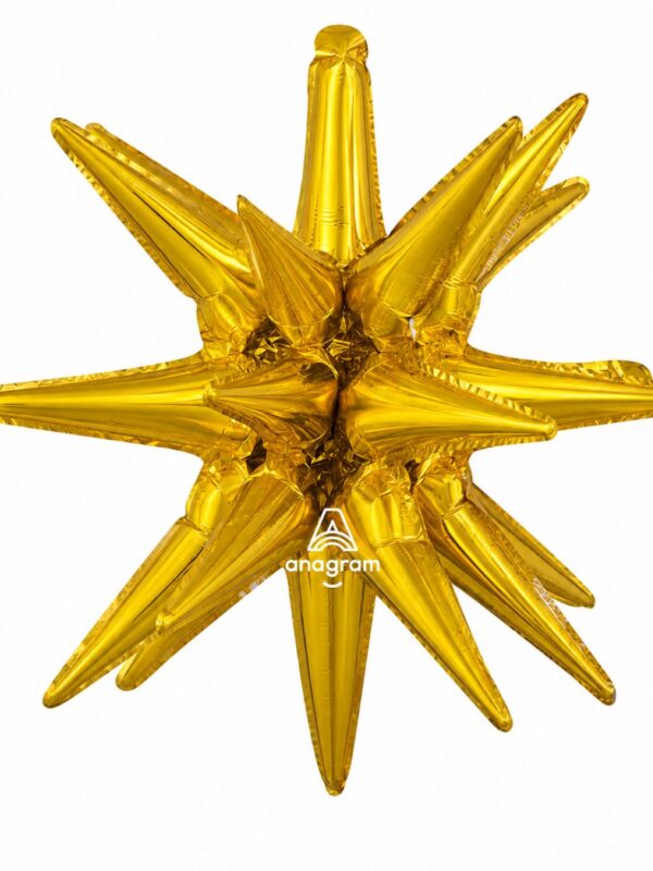 LoonBalloon Party Air Fill Gold Magic Star Foil Balloon 20 Inch 5 Count