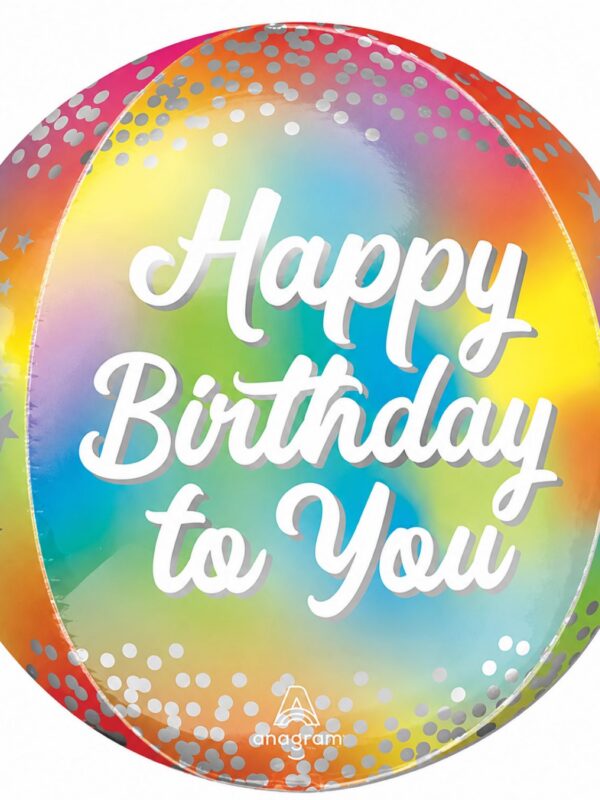 LoonBalloon 16 Inch Sphere Birthday Glitz Balloon Foil Balloon with 4 latex