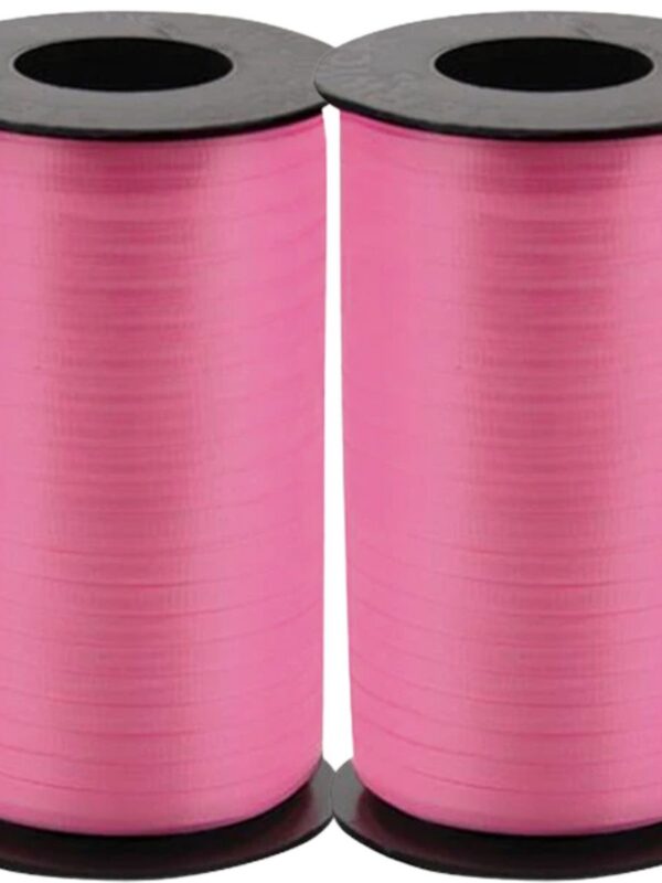LoonBalloon 500 Yards Azalea Pink Curling Ribbon - 3/16 Inch wide Bright Decorative Wrap (2-Pack)