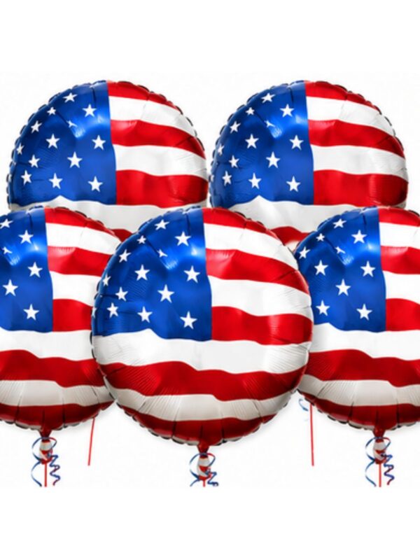 LoonBalloon Patriotic Flying Colors Foil Balloon Standard Size 5 Count